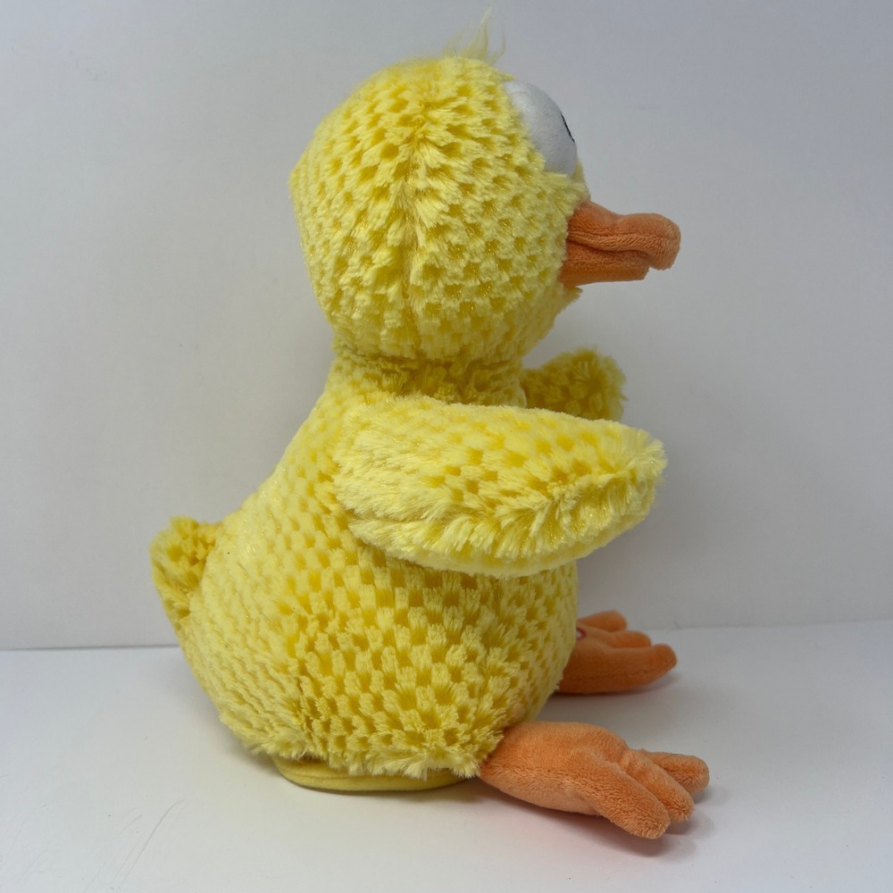 Hallmark Musical Duck Plush Yellow Waffle Texture Sound Button Easter Duckling - Picture 3 of 14